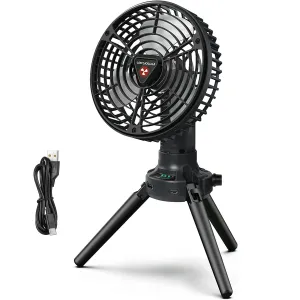 TrailVibe MultiMount Rechargeable Camp Fan & Lantern – 10400mAh Power Hub