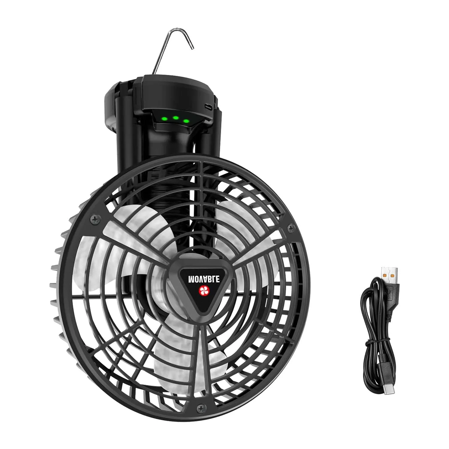 TrailVibe MultiMount Rechargeable Camp Fan & Lantern – 10400mAh Power Hub