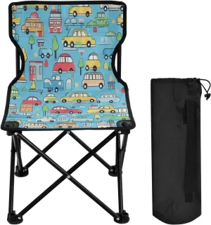 Transportation Portable Outdoor Folding Chair Anti-Slip Padded Oxford Cloth Stool Camping Chair Small for Beach Hiking Fishing Gardening Quad Camp Chair
