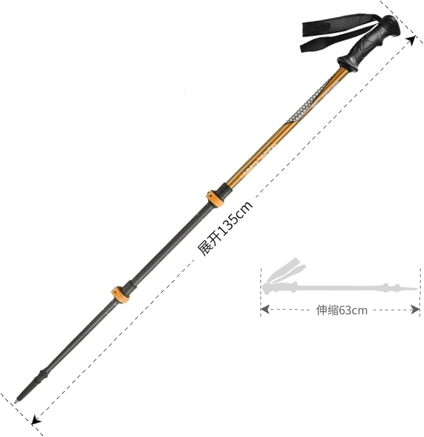 Travel Trekking Pole Aluminum Alloy Trekking Poles Lightweight Strong Hiking Pole for Camping Mountaining Outdoor Activities(Blue)