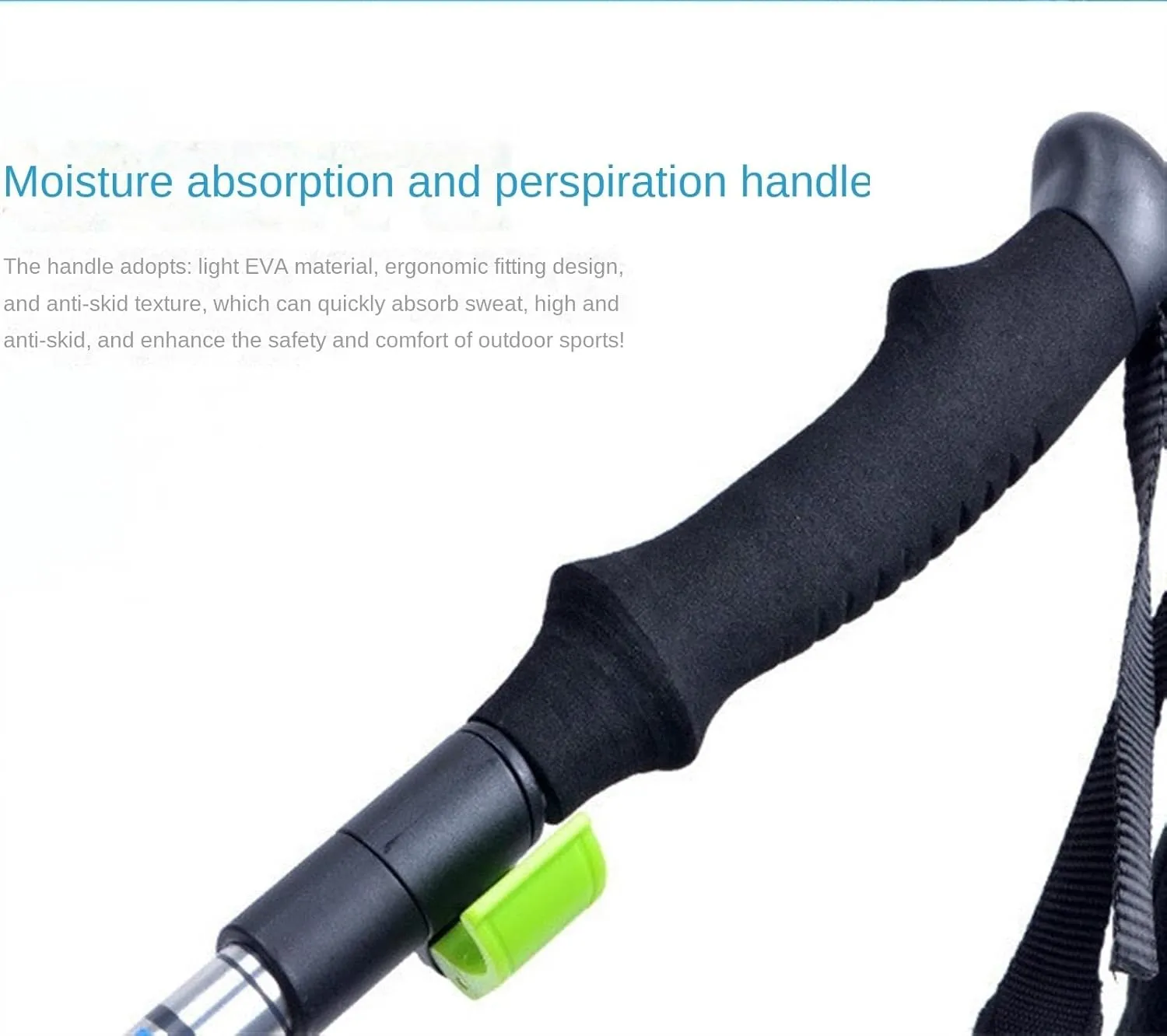Travel Trekking Pole Folding Trekking Hiking Poles Strong Walking Stick Lightweight Aluminum Alloy for Camping Outdoor Activities(Blue)