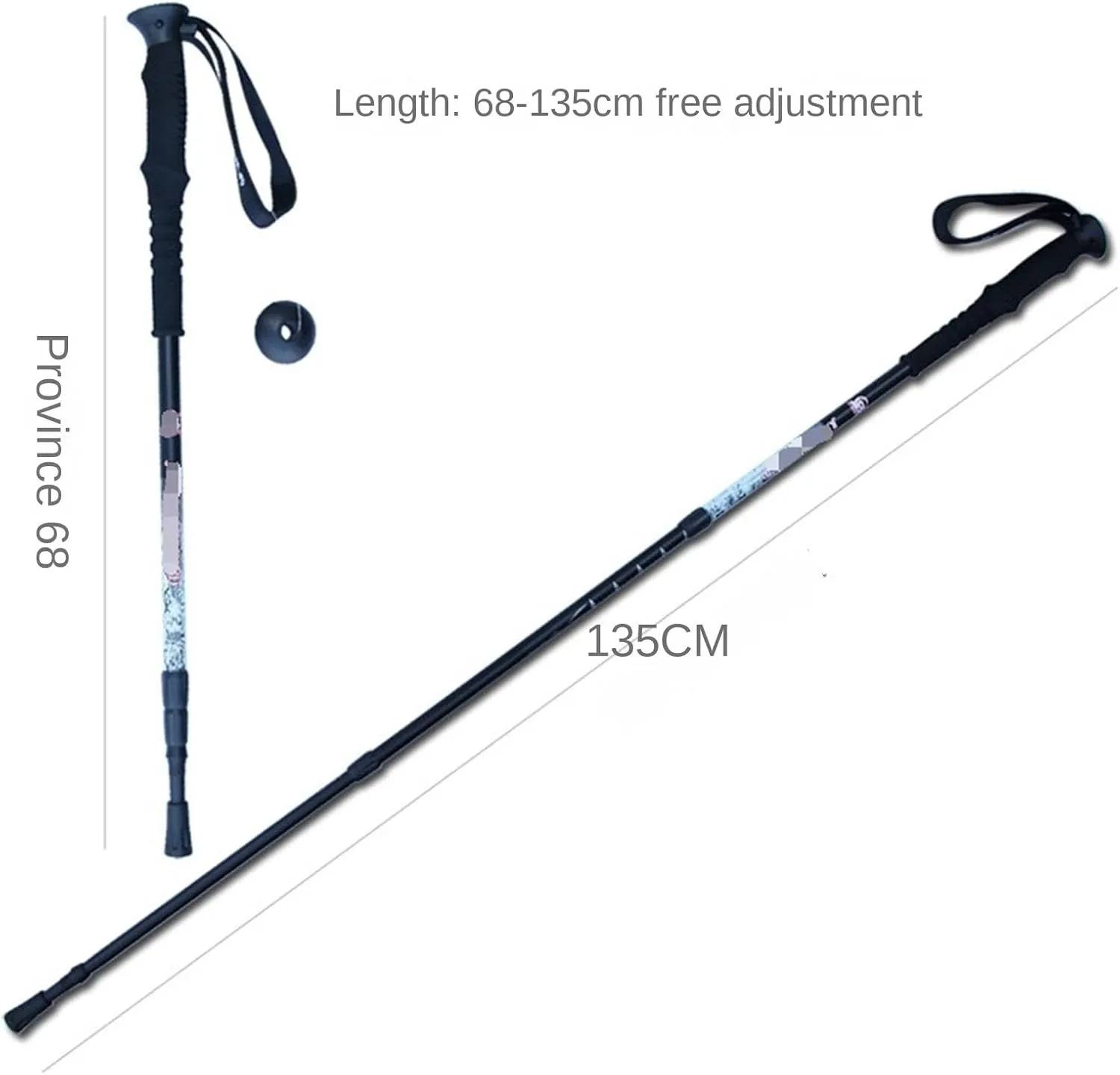 Travel Trekking Pole Trekking Hiking Poles Strong Walking Stick Lightweight for Camping Mountaining Outdoor Activities
