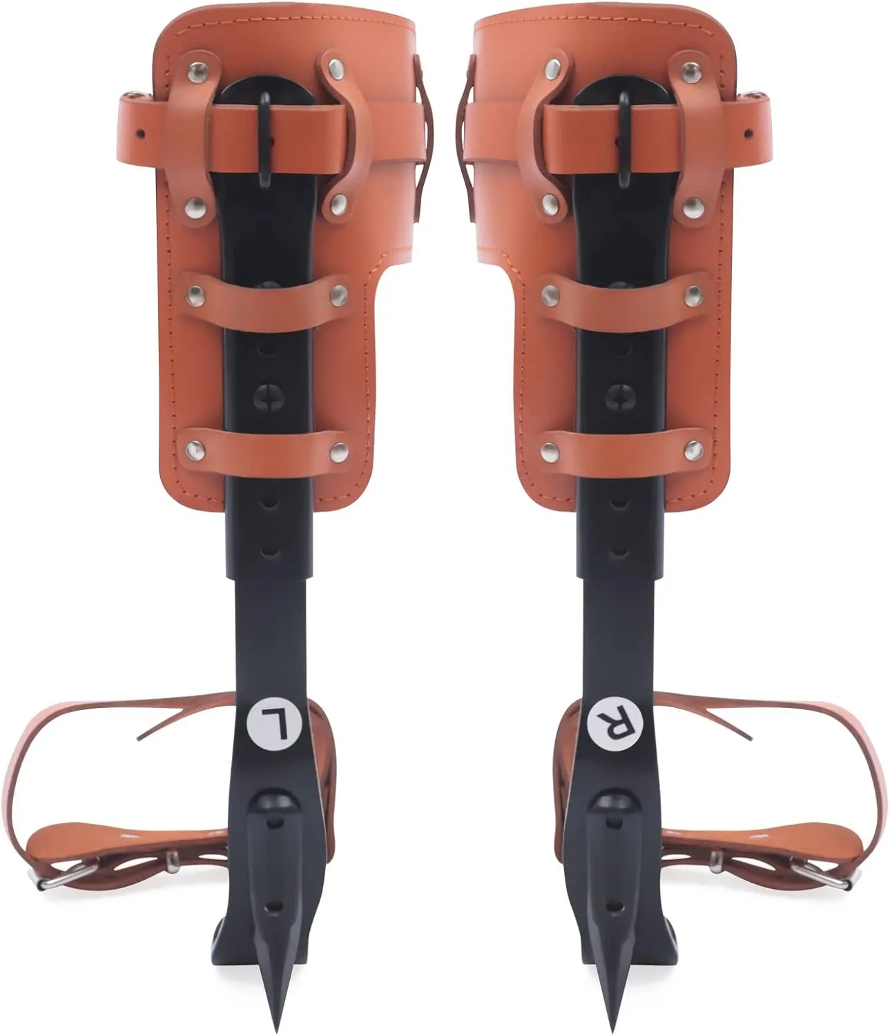 Tree Climbing Spikes, Cow Leather Tree Climbing Spikes Set, Tree Climbing Gear with Gloves and Ankle Straps, Adjustable Tree Climbing Tool Set for Picking Fruit, Logging