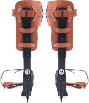Tree Climbing Spikes, Cow Leather Tree Climbing Spikes Set, Tree Climbing Gear with Gloves and Ankle Straps, Adjustable Tree Climbing Tool Set for Picking Fruit, Logging