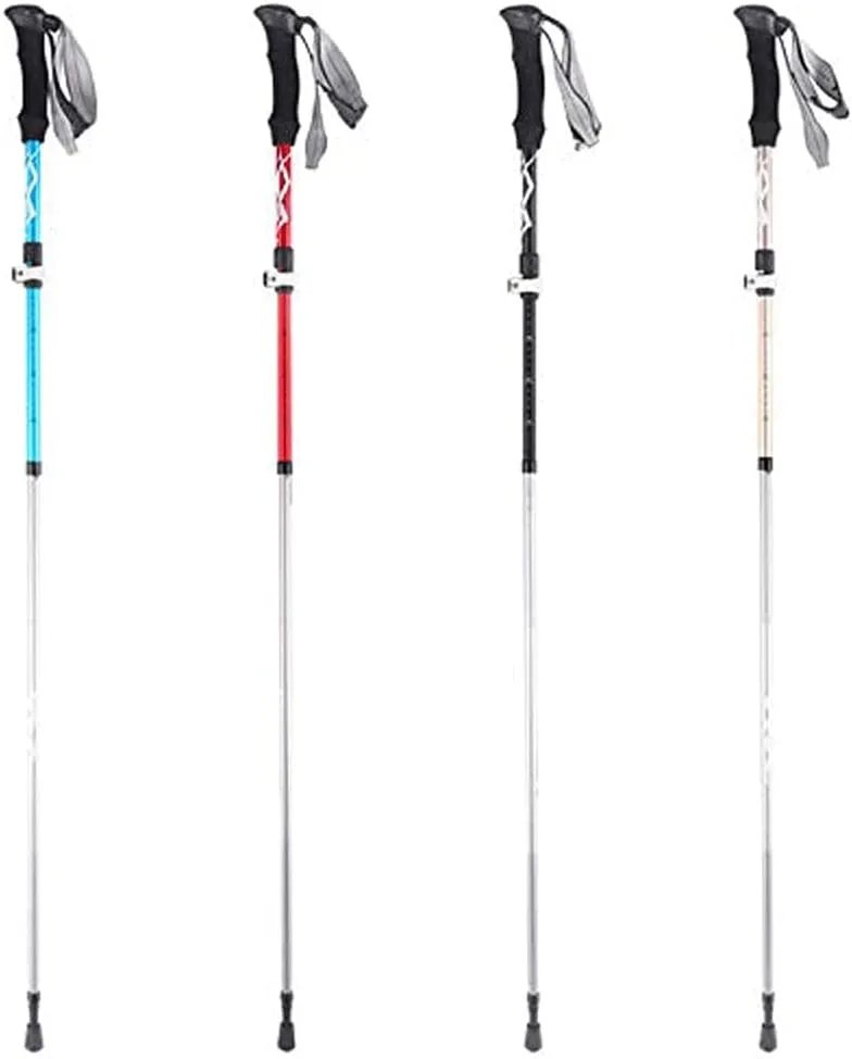 Trekking Pole- Aluminum Collapsible Ultralight Travel Trekking Hiking Pole for Men and Women (White Style)