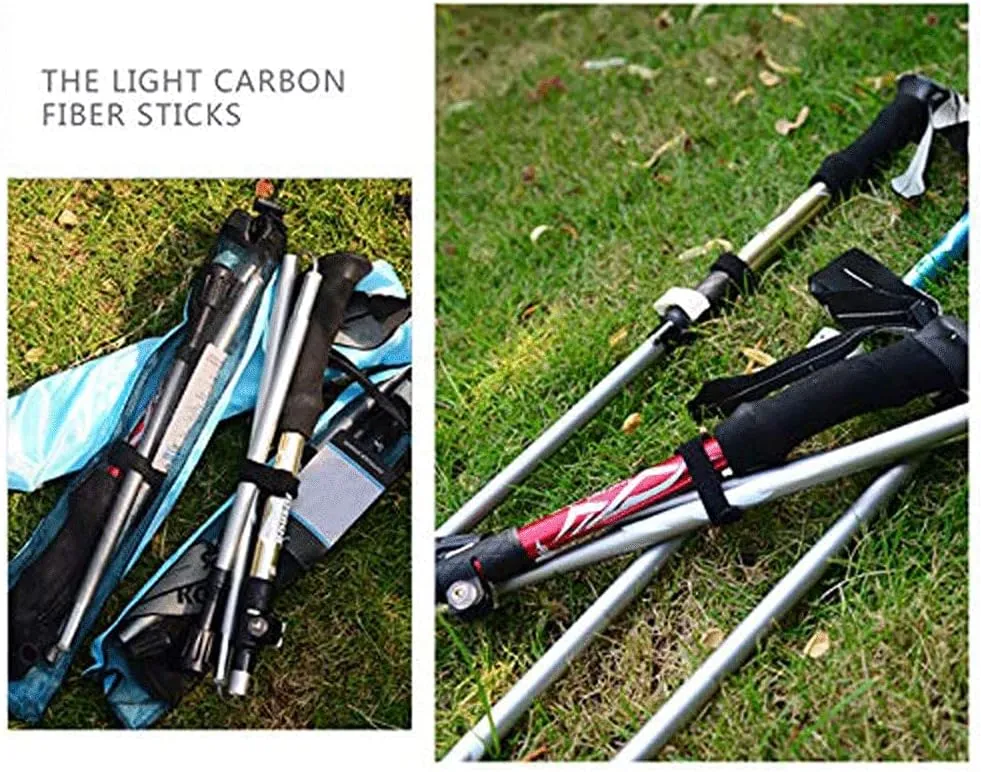 Trekking Pole- Aluminum Collapsible Ultralight Travel Trekking Hiking Pole for Men and Women (White Style)