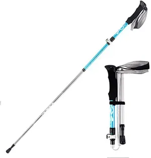 Trekking Pole- Aluminum Collapsible Ultralight Travel Trekking Hiking Pole for Men and Women (White Style)