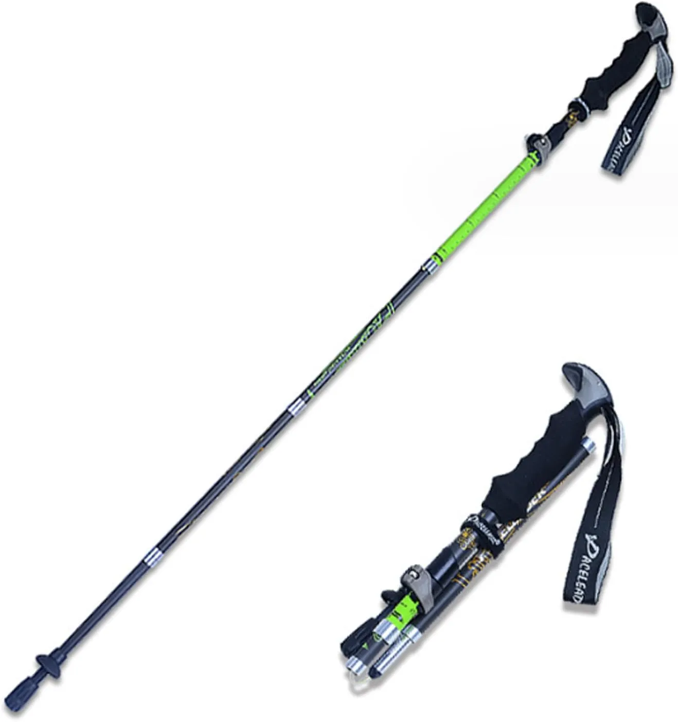 Trekking Pole, Folding Lightweight Retractable Hiking Sticks, Enhanced Walking Stick, Easy Put Into for Backpacking Gear(Black)