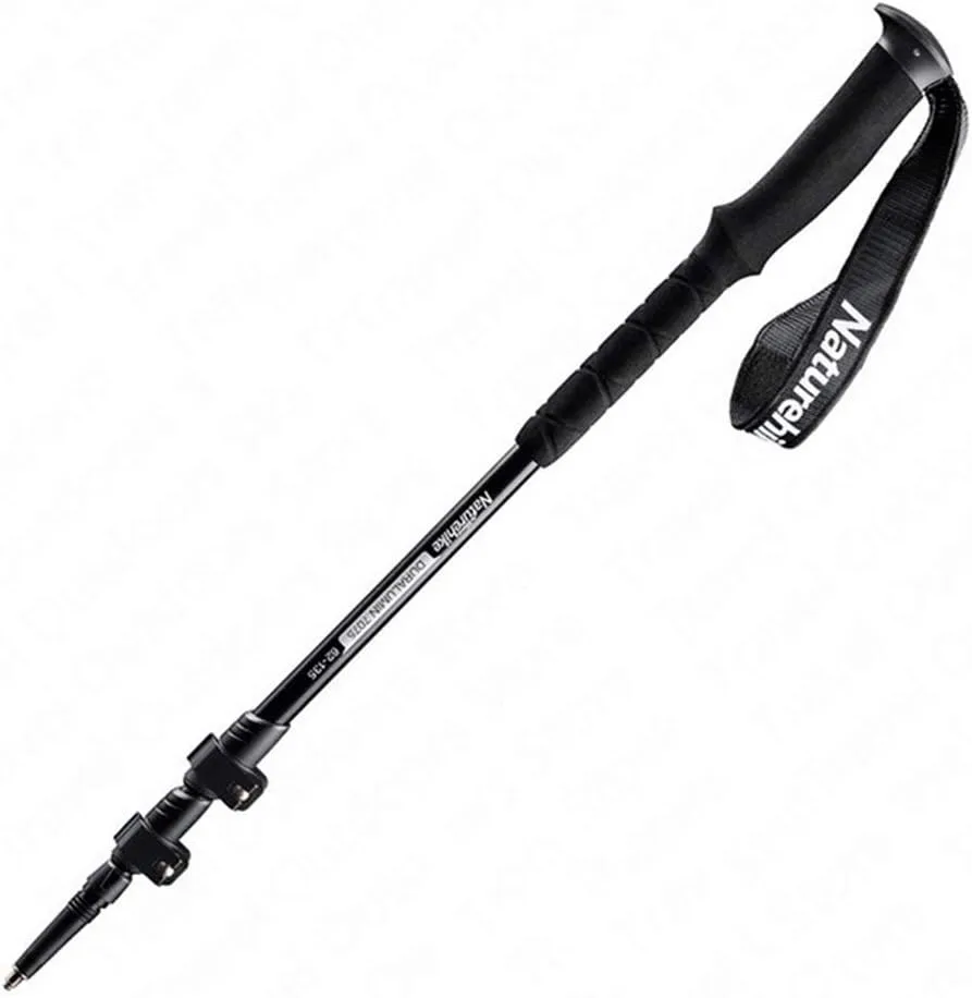 Trekking Poles Collapsible Telescopic Hiking Poles - Aluminum Alloy 7075 Trekking Sticks with Quick Lock System, Ultralight for Hiking, Camping,Climbing (1 Pole Black)