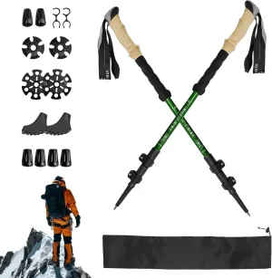 Trekking Poles - Lightweight, Collapsible Hiking Poles for Snowshoe and Backpacking Gear - Pair of 2 Walking Sticks for Hiking