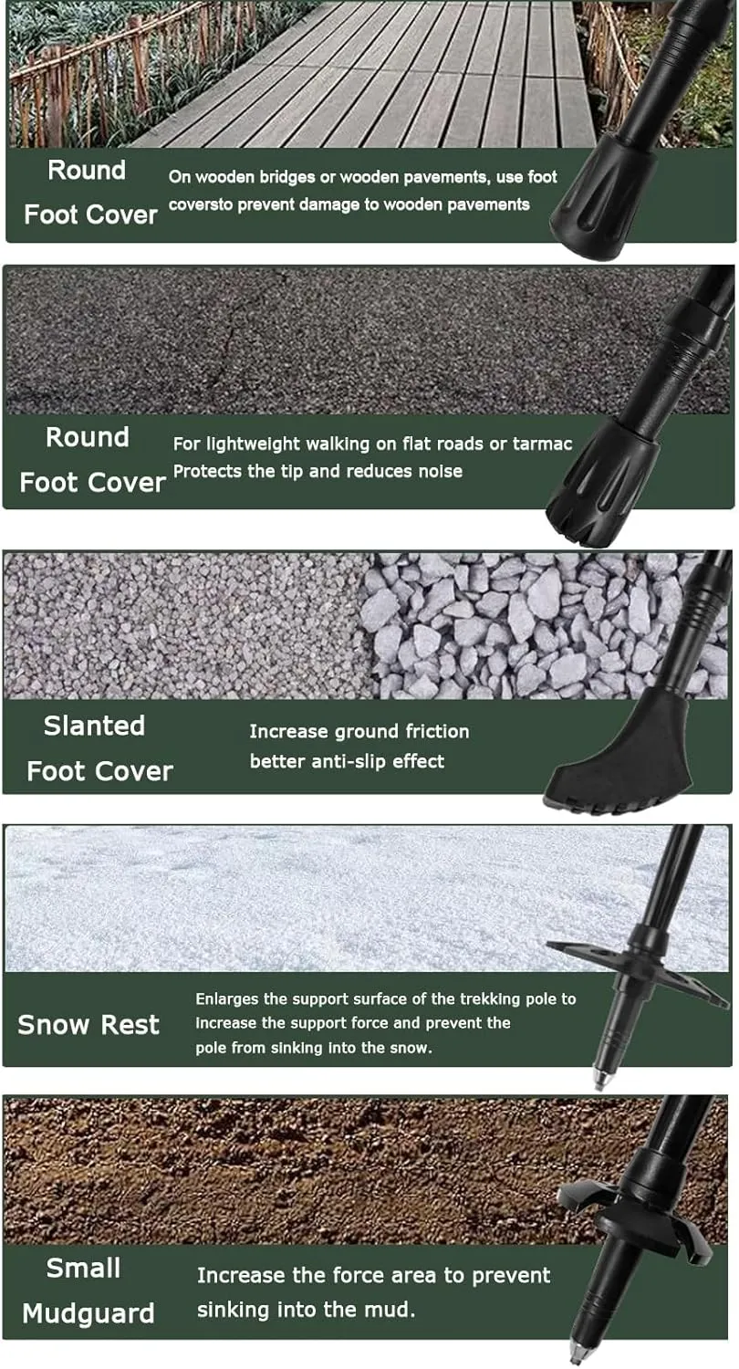Trekking Poles - Lightweight, Collapsible Hiking Poles for Snowshoe and Backpacking Gear - Pair of 2 Walking Sticks for Hiking