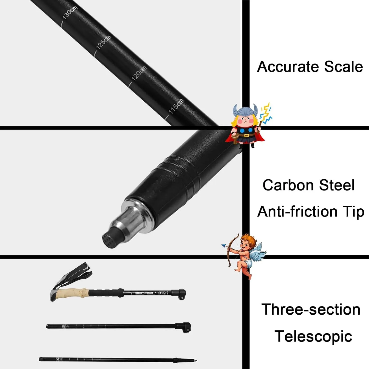 Trekking Poles - Lightweight, Collapsible Hiking Poles for Snowshoe and Backpacking Gear - Pair of 2 Walking Sticks for Hiking