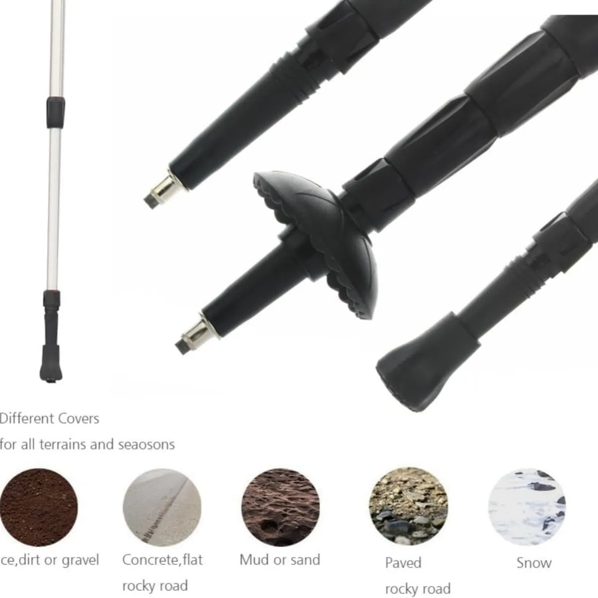 Trekking Stick Wooden Handle Trekking Stick Thickened Aluminum Alloy Hiking Stick Three-Section Adjustable Trekking Stick Telescopic Stick Shock-Absorbing Hiking Stick