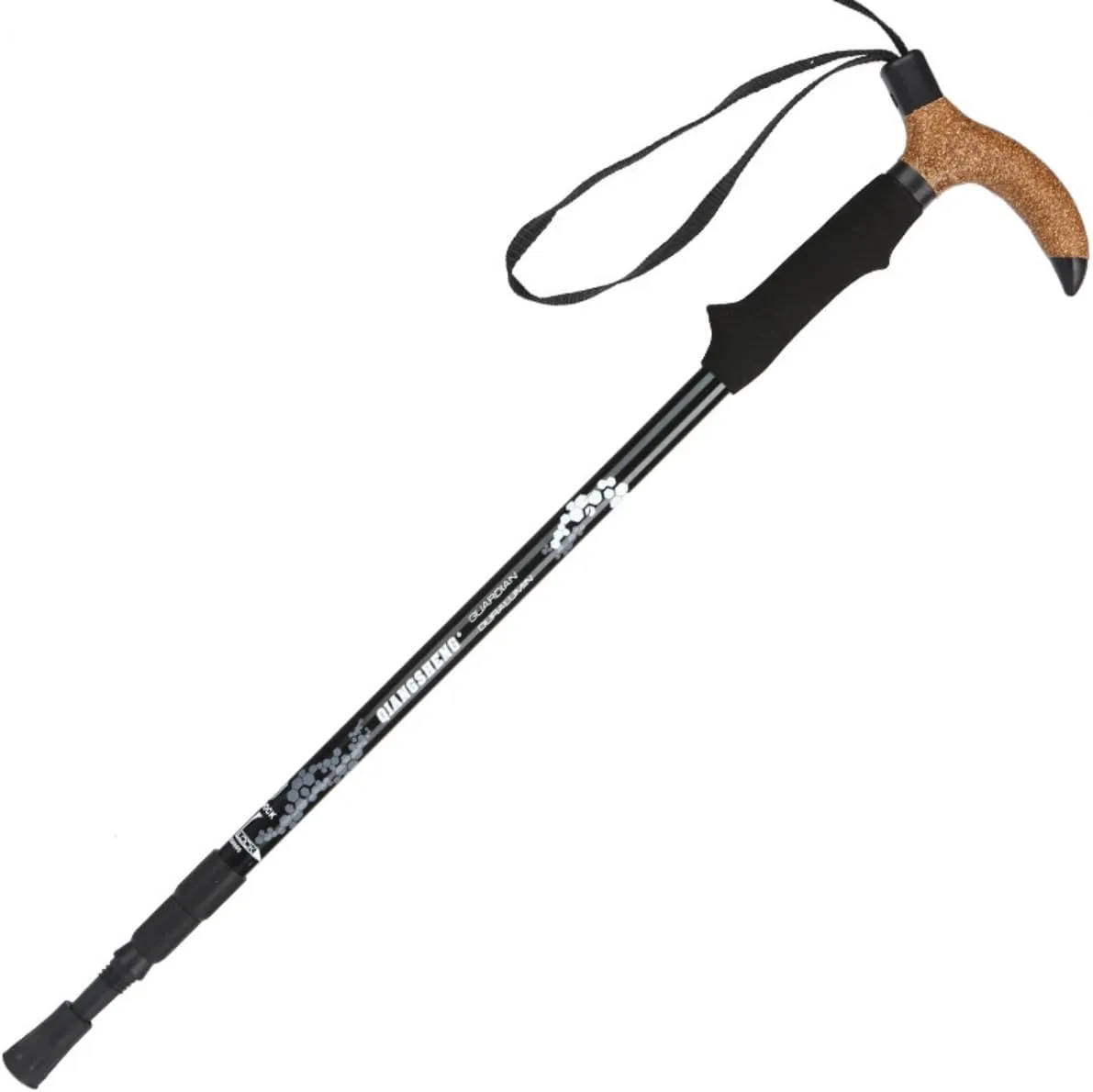 Trekking Stick Wooden Handle Trekking Stick Thickened Aluminum Alloy Hiking Stick Three-Section Adjustable Trekking Stick Telescopic Stick Shock-Absorbing Hiking Stick