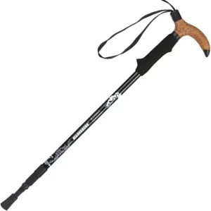Trekking Stick Wooden Handle Trekking Stick Thickened Aluminum Alloy Hiking Stick Three-Section Adjustable Trekking Stick Telescopic Stick Shock-Absorbing Hiking Stick