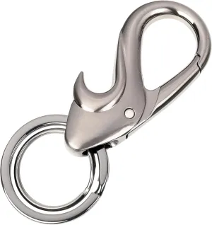 Troika Keyring carabiner bottle opener with 2 rings for key organisation - DROP - practical keyring and bottle opener in one - cast metal - chrome-plated - gunmetal Original