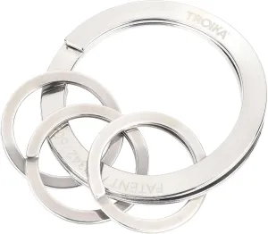 Troika Original Nail Guard Key Rings - Gentle on Long Nails (1 Large, 3 Small) - Silver-coloured, Minimalist, Women's Key Ring