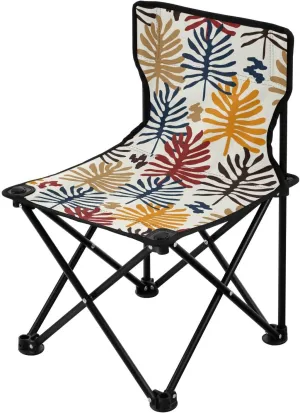 Tropical Plant Leaves White Folding Ultralight Camping Chair Ultra Lightweight Backpack Beach Chairs for Adults with Carrying Bag Fishing Chair for Lawn Concert