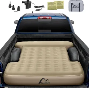 Truck Bed Mattress 5.5 FT, Truck Bed Air Mattress 5.5-5.8ft Full Size, Leak-Resistant Camping, Electric Pump, Heavy-Duty, Easy Setup, Large Carry Bag
