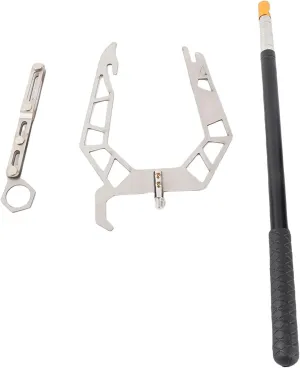 U Type Boat Hook Threader Multi Purpose Telescope Dock Equipment Tool, Aluminum Alloy Material, Easy Operation for Mooring, 1.5m Telescopic Pole, Silver Color, 435g Lightweight,