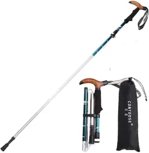 Ultra-Lightweight Folding Trekking Poles Made of Aluminum with Adjustable Length and Shock Absorption Perfect for Hiking, Backpacking, and Camping Easy to Pack and Carry