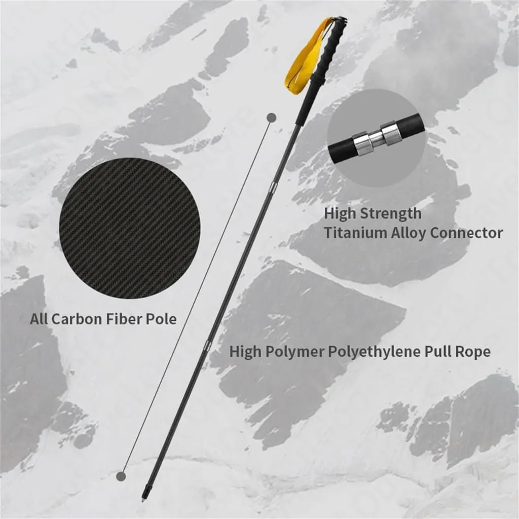 Ultralight 120G Folding Trekking Pole Carbon Fiber Aluminum Alloy Camp Portable Climbing Stick Alpenstocks (D 110cm)