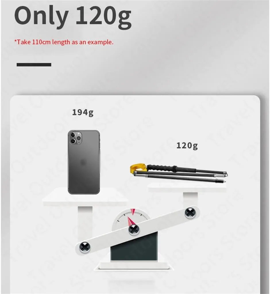 Ultralight 120G Folding Trekking Pole Carbon Fiber Aluminum Alloy Camp Portable Climbing Stick Alpenstocks (D 110cm)