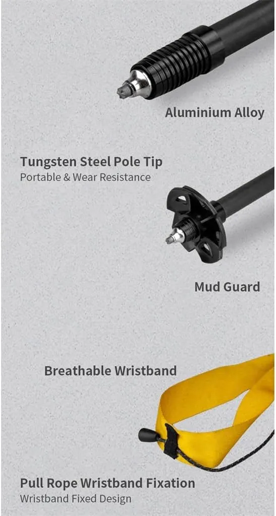 Ultralight 120G Folding Trekking Pole Carbon Fiber Aluminum Alloy Camp Portable Climbing Stick Alpenstocks (D 110cm)