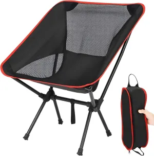 Ultralight Camping Chair, Portable Folding Backpacking Chair, Compact Camping Chair with Carry Bag for Outdoor Camp Hiking Backpack Beach Travel