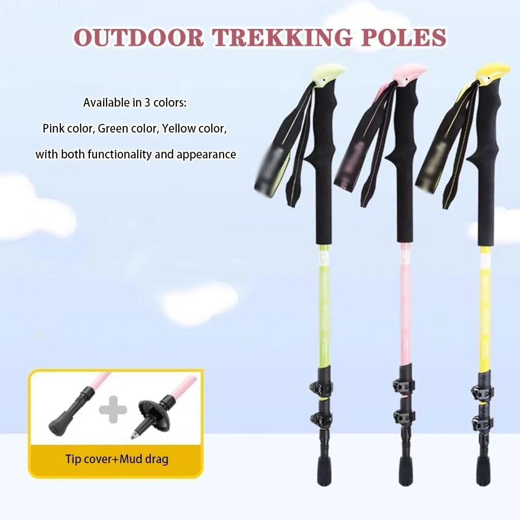 Ultralight Nordic Walking Sticks, Telescopic Trekking Poles for Boys/Girls, Aluminum Alloy Shaft, for Backpacking, Camping