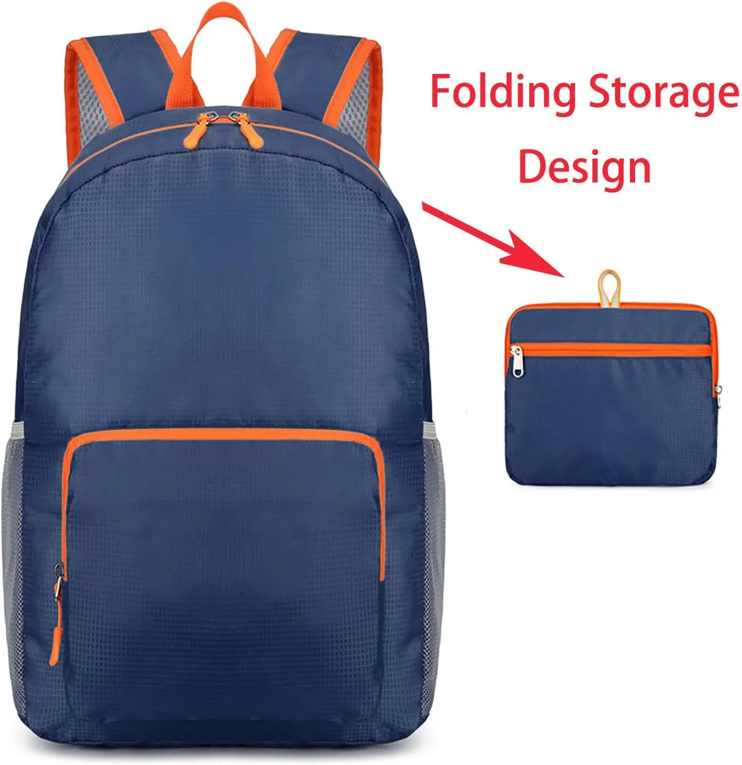 Ultralight Packable Backpack 16 Inch Waterproof Travel Daypack for Camping Hiking Outdoor (Blue)