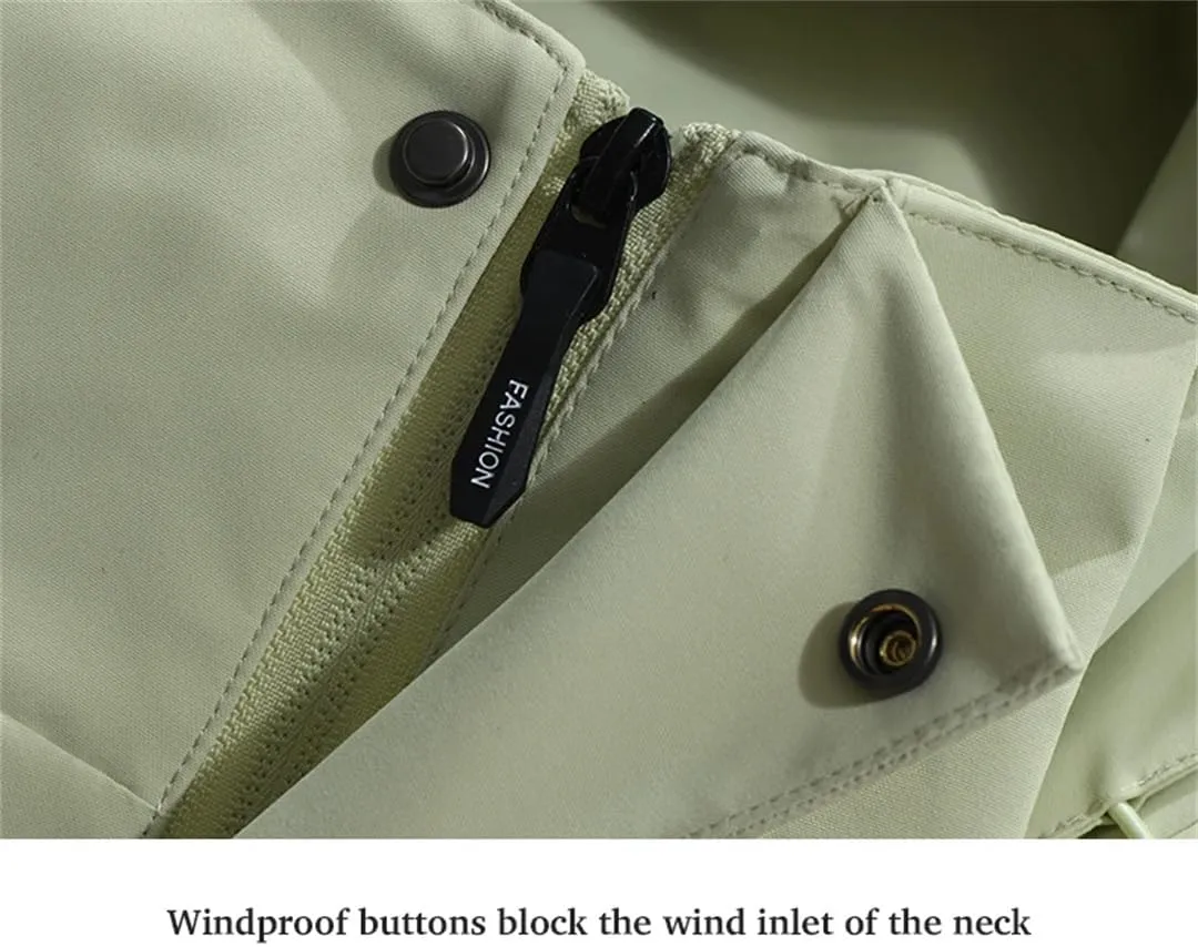 Unisex Outdoor Climbing Waterproof Windbreaker Windproof Hiking Jacket Camping Trekking Removable Rain Coat