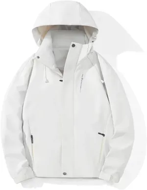Unisex Outdoor Climbing Waterproof Windbreaker Windproof Hiking Jacket Camping Trekking Removable Rain Coat