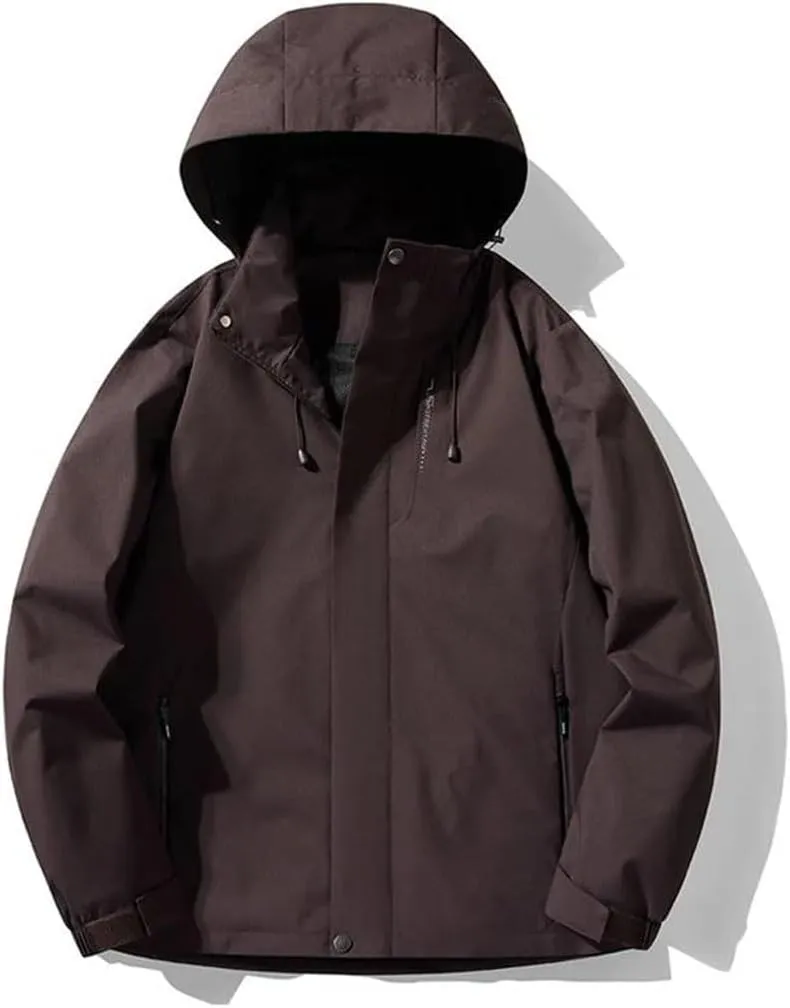 Unisex Outdoor Climbing Waterproof Windbreaker Windproof Hiking Jacket Camping Trekking Removable Rain Coat