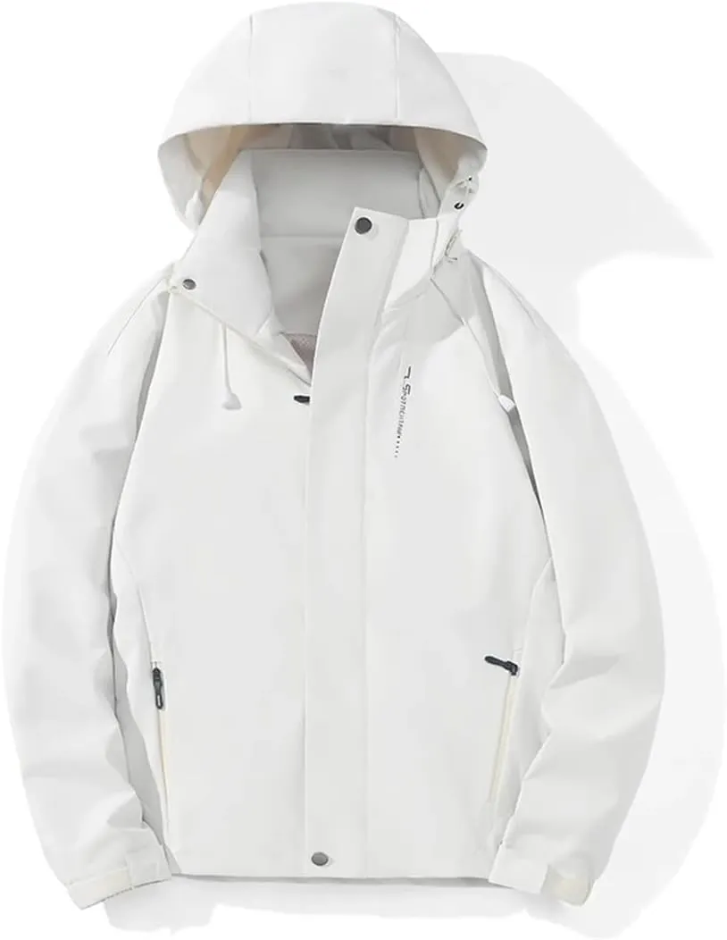 Unisex Outdoor Climbing Waterproof Windbreaker Windproof Hiking Jacket Camping Trekking Removable Rain Coat