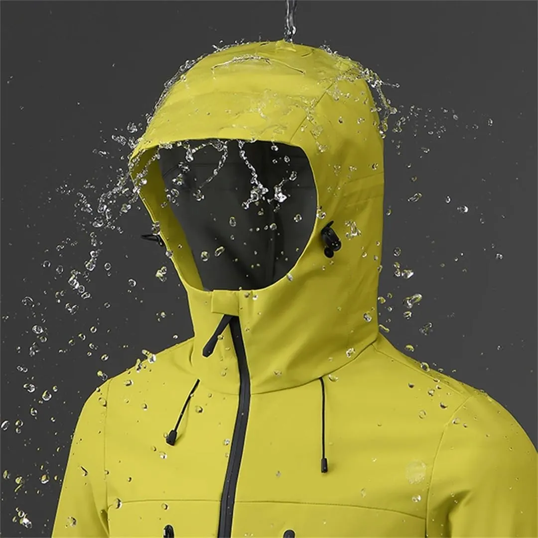 Unisex Outdoor Sporty Rain Coat Hooded Climbing Waterproof Hiking Camping Trekking Windbreaker Jacket