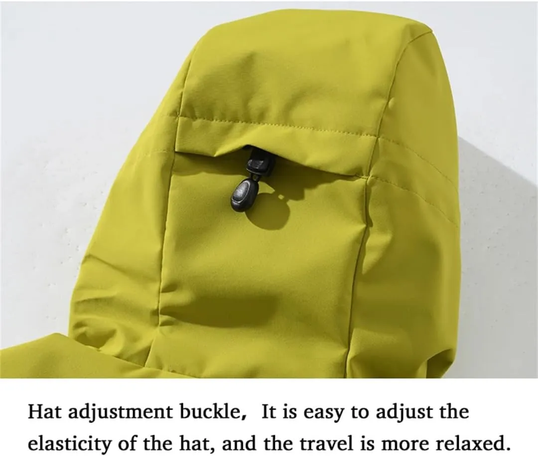 Unisex Outdoor Sporty Rain Coat Hooded Climbing Waterproof Hiking Camping Trekking Windbreaker Jacket