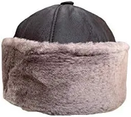 Unisex Sheepskin Beanie Hat -Russian Trapper Ushanka Aviator Winter hat