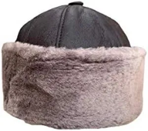 Unisex Sheepskin Beanie Hat -Russian Trapper Ushanka Aviator Winter hat