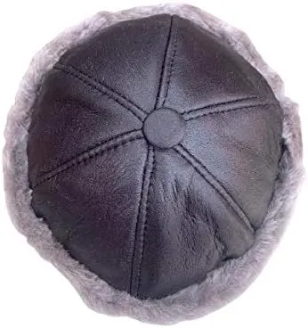 Unisex Sheepskin Beanie Hat -Russian Trapper Ushanka Aviator Winter hat