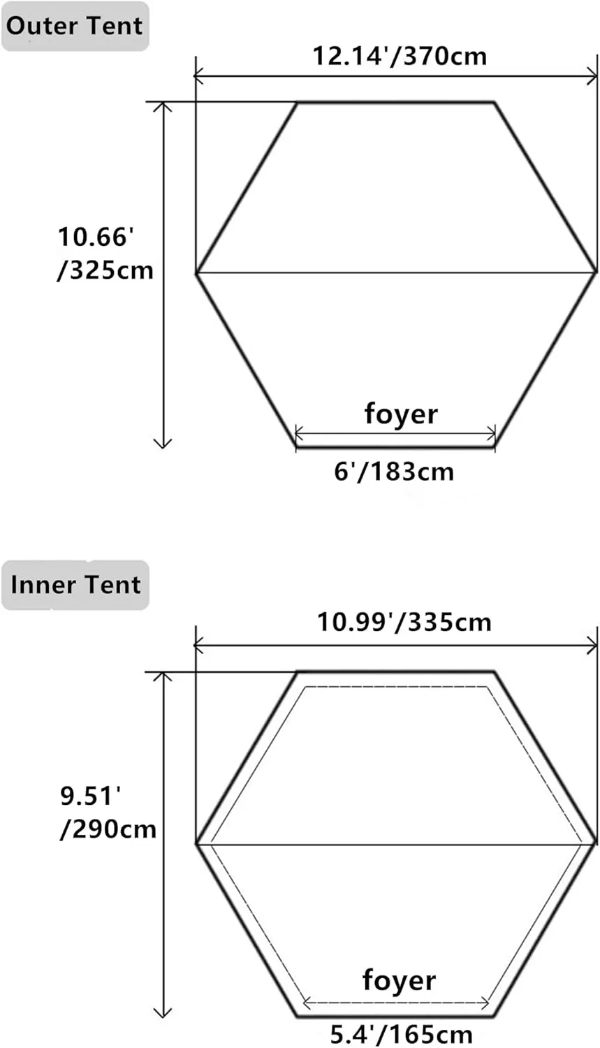 UNISTRENGH Camping Teepee Tent Indian Tent Yurt 4 Season Double Layers Waterproof Sunscreen Shelter Pyramid Spire Tents for Outdoor Hiking Hunting