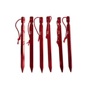 Unleash Adventure with Vibrant Red Tent Stakes Pack of 6