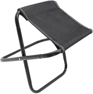 Unomor Portable Folding Stool Chairs Outdoor Chairs Travel Stool Camping Supplies Steel Black