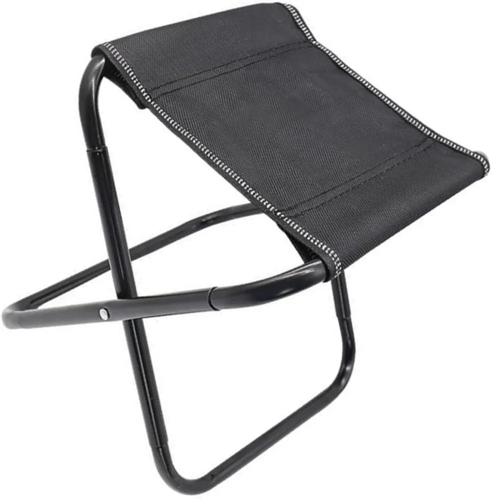 Unomor Portable Folding Stool Chairs Outdoor Chairs Travel Stool Camping Supplies Steel Black