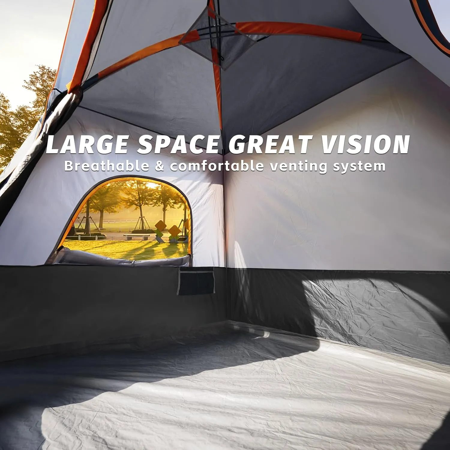 UNP 2/4/6/8 Person Tent, Portable Cabin Tent, Camping Tent 4-Person Easy Set Up, Waterproof with Top Rainfly for Outdoor Camping/Hiking