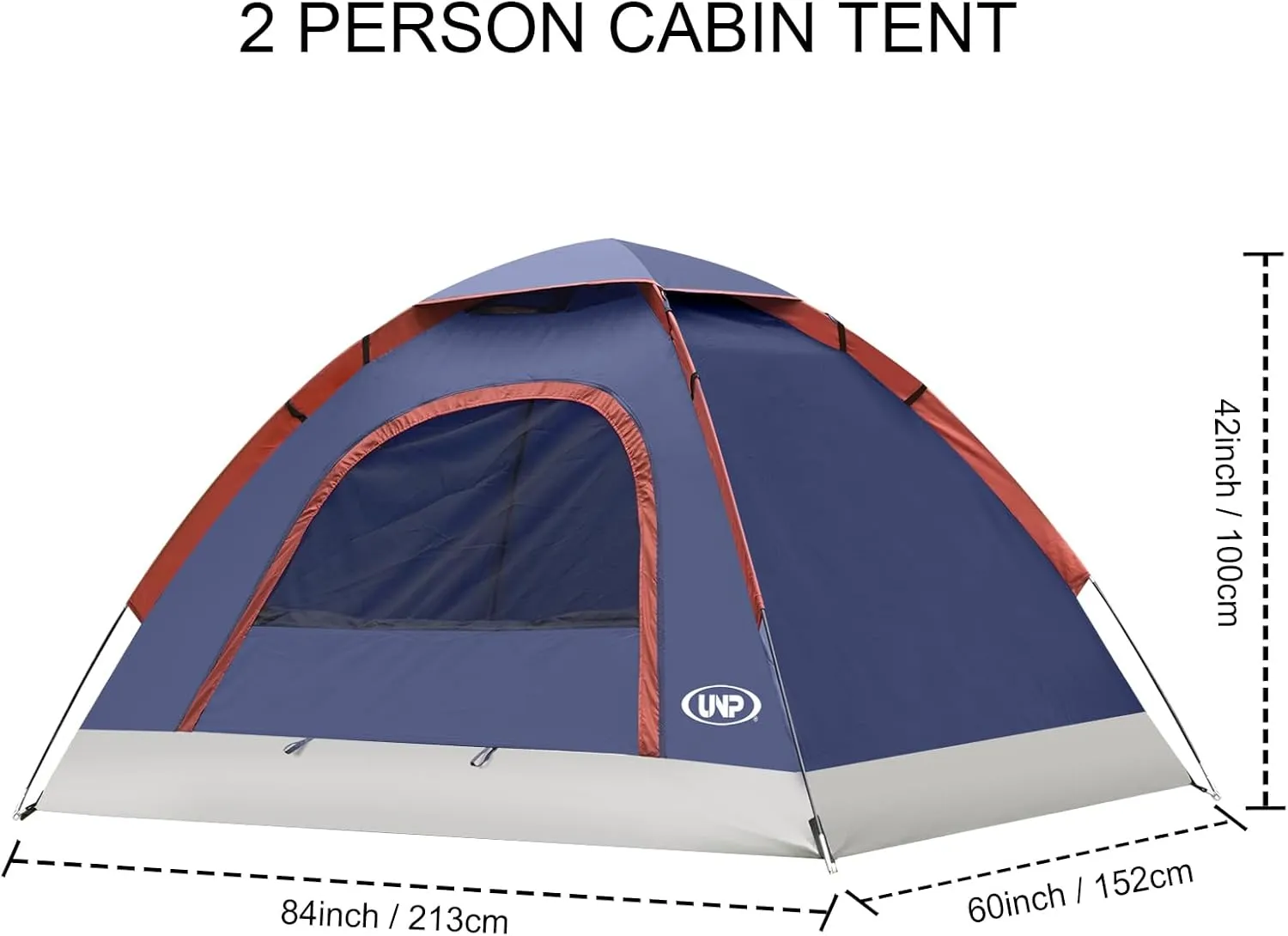 UNP Camping Tent 2/3/4/6 Person Dome Tent, Easy to Set Up for Camping, Lightweight Camping Tent, Portable Camping Tent for Outdoor and Backpacking Beaches