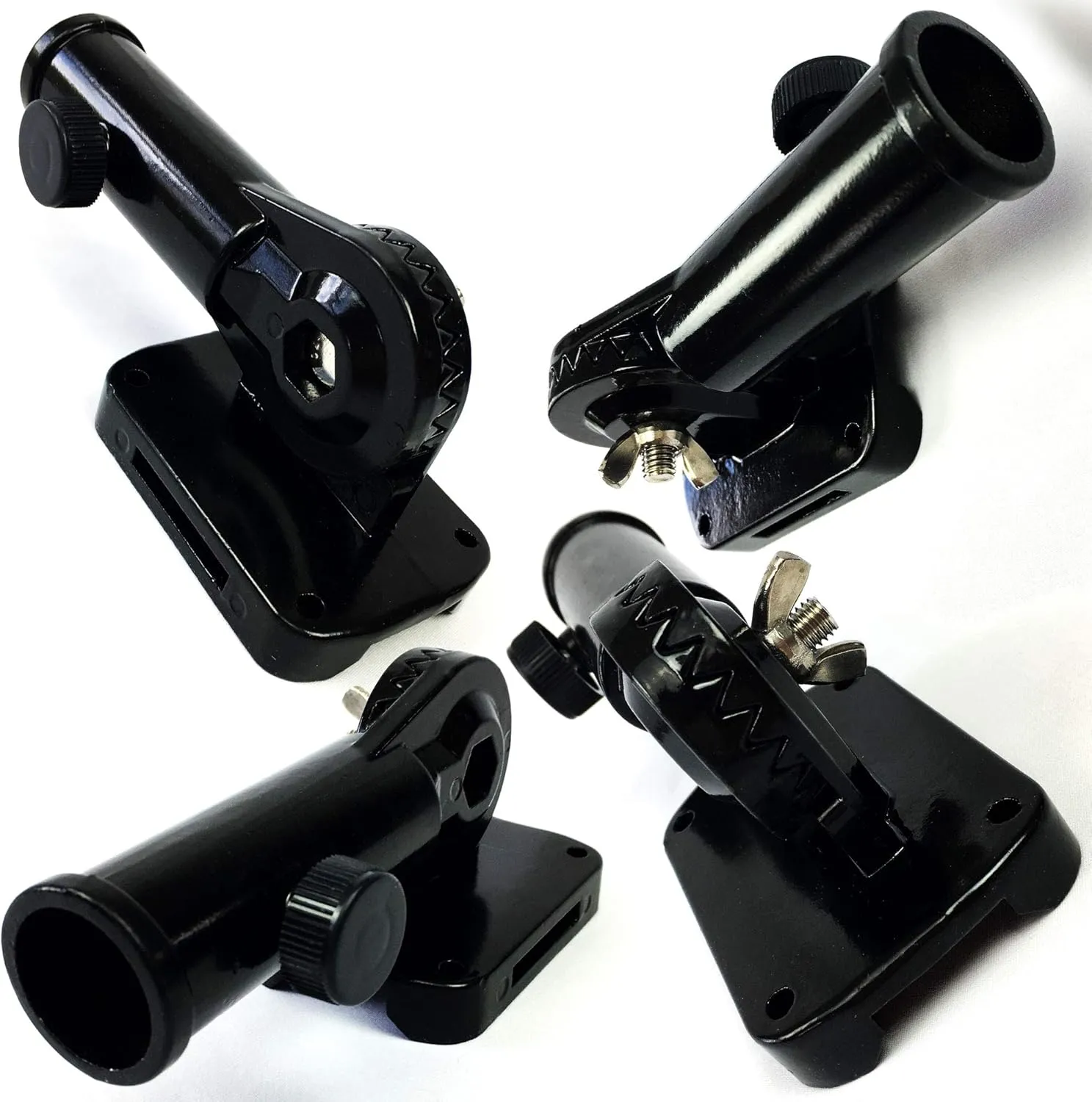 USA Flag Co. Freedom Cast-Aluminum Flagpole Bracket, 13 Position Vertical or Horizontal for 1-inch Diameter Flag Pole Adjustable Mounting Holder (Classic Black)