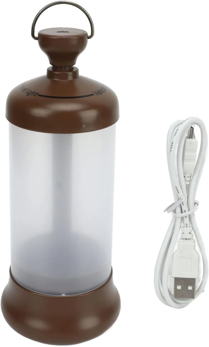 USB Port Rechargeable Camping Lantern, 16 LED Beads 1200MAH Battery Tent Hanging Lights Regulable Brightness (Brown)