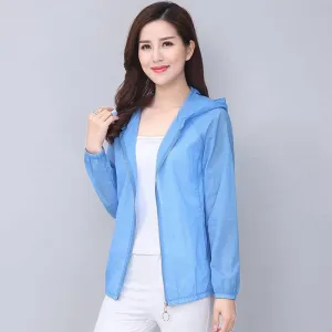 UV Sun Protection Women's Clothing, Hooded Casual, Loose Sun Protection, Blue, 5XL,Uv Protection Clothing for Hiking
