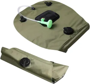VANZACK Solar Shower Bag for Camping Hiking and Outdoor Activities Portable Water Storage with Shower Nozzle Olive Green Easy to Use for Beach and Travel